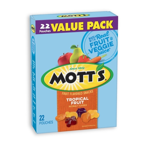 [�Ҹ�] Mott's Ʈ����Į �ĸ��� ���� 22.6g 22�� Mott's Fruit Flavored Snacks Tropical F..