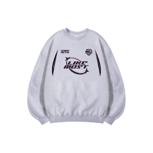 모스트 라이크더 LIKE THE 라이크 링스타 오버핏 스웨트셔츠 화이트멜란지 5006020670 3096195