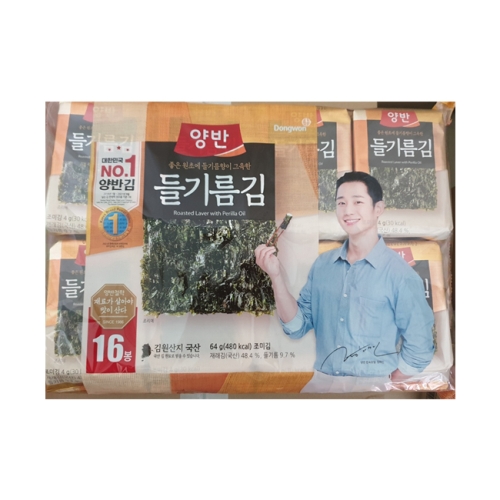 동원F&B 들기름김 식탁김 8매 x16봉/ 양반김 도시락김_이미지