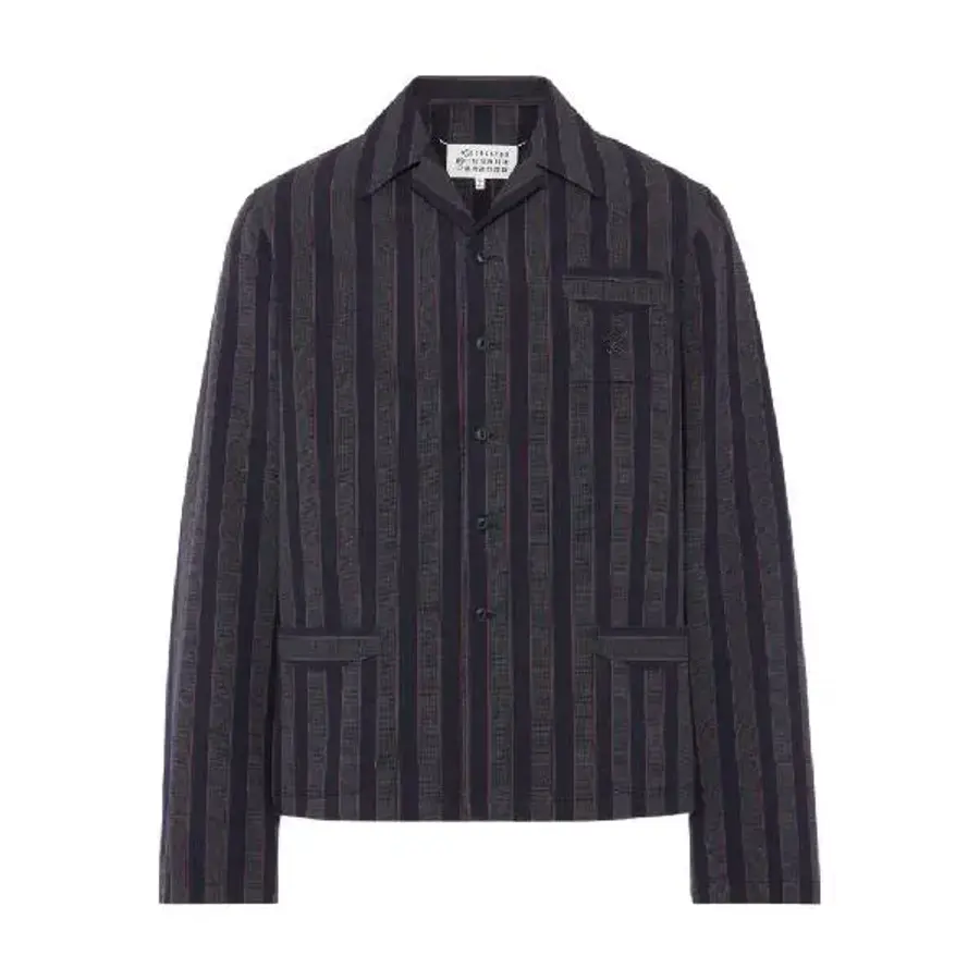 메종마르지엘라 스트라이프 포켓 긴소매 셔츠 S50DT0066M35725 T_이미지