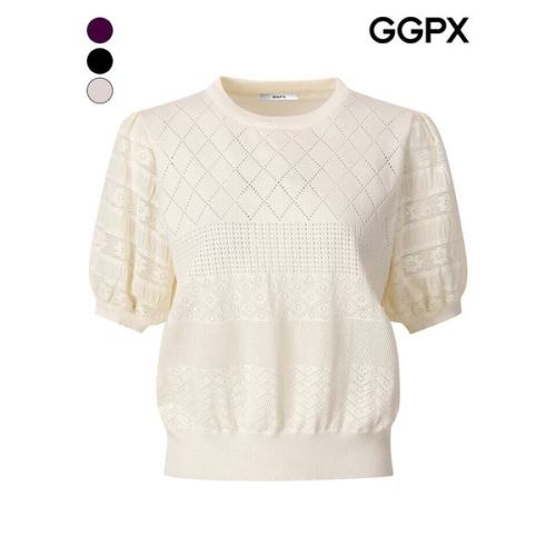 연승어패럴 GGPX 믹스 펀칭 반팔 니트 GQ3KP024F_이미지