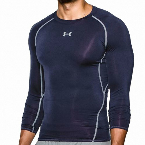 언더아머 UA 히트기어 아머 컴프레션 긴팔티 1257471 (410, 네이비)