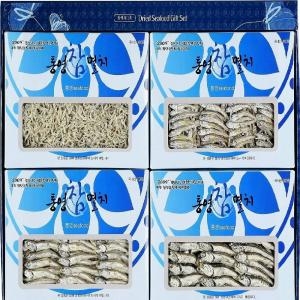 우체국쇼핑  통영참멸치 4종 선물세트 세멸소멸중멸대멸각500g
