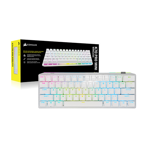 CORSAIR K70 프로 미니 핫스왑 화이트 무선 게이밍 기계식 키보드 (적축)_이미지