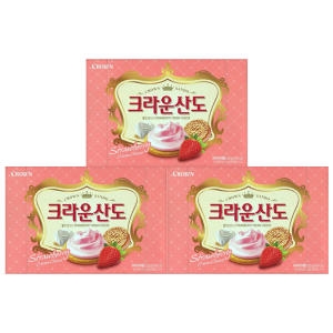 크라운제과 산도 딸기크림치즈 323g (3개)