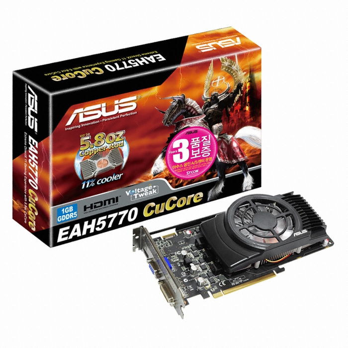ASUS �󵥿� HD 5770 EAH5770 CuCore D5 1GB