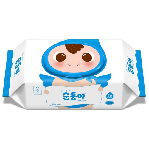 프리미엄 무향 플레인 물티슈 캡형 70매