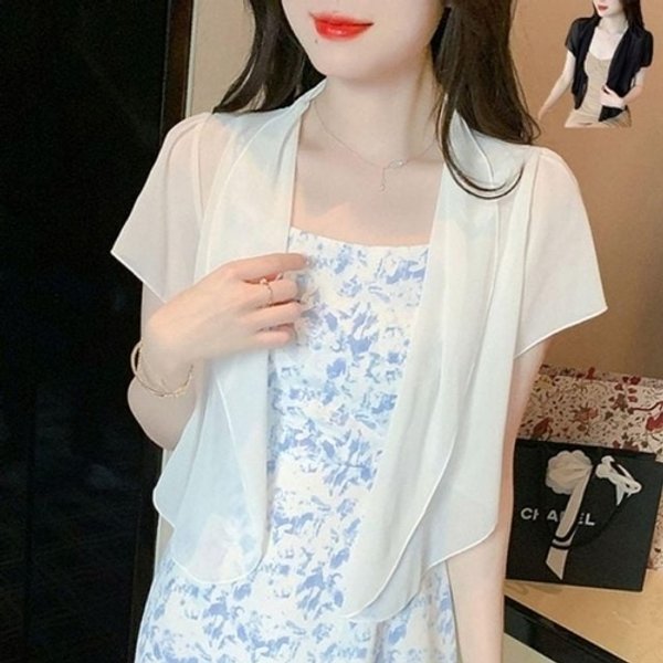 여름 데일리 여성 가디건 클래식 원피스 코트 반 KYR-WFGV9DU