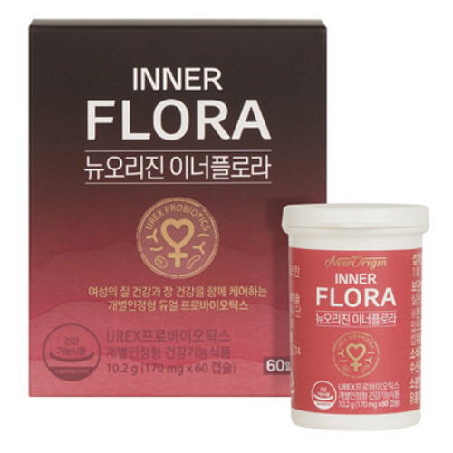  유한양행 뉴오리진 이너플로라 UREX 프로바이오틱스 170mg 60캡슐 [2개] 상품이미지