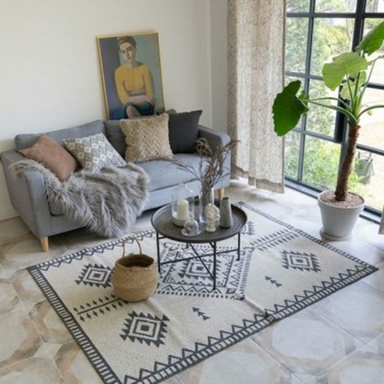 데코뷰 헤스티아 사이잘룩 식탁 러그 (200x145cm)_이미지