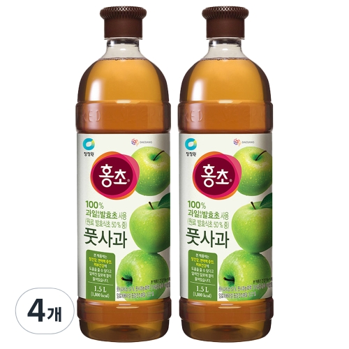 대상 청정원 홍초 풋사과 1.5L (4개)