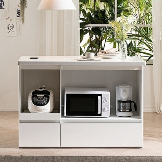 에넥스  ENNEE 페블스톤 대리석 오픈형 무선충전 아일랜드식탁 1200 (의자별도)