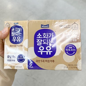 매일유업 소화가 잘되는 우유 국산 5곡 미숫가루 190ml (6개)