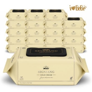 지앤티클린 아이러브베베 시그니앙 골드크림 물티슈 캡형 70매 (20팩)