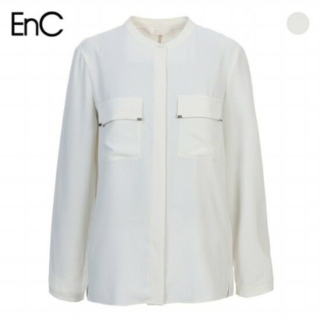 이앤씨(EnC) 포켓포인트 라운드넥 블라우스 ENBA83753W