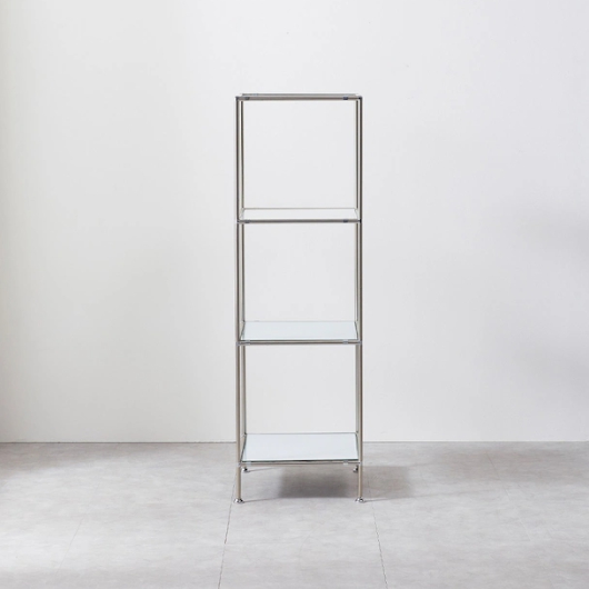 우아미가구 레시아 미드센츄리모던 3x1 모듈 유리 선반장 400