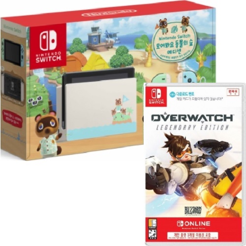 Nintendo 닌텐도 스위치 동물의 숲 에디션 1인용 게임 패키지 (오버워치 레전더리에디션)