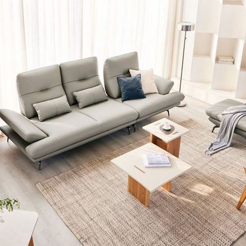 자코모 컴포트 발렌티 스윙 기능성 럭스 천연통가죽 소파 4인용 (스툴포함)_이미지