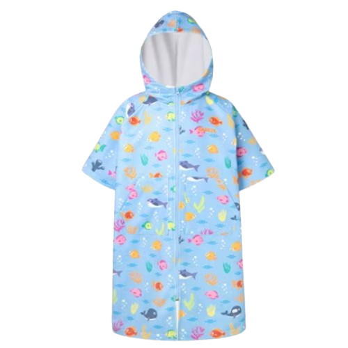 배럴 아동 트로피컬 피쉬프렌즈 집업 판초 타월 B4SKWPO303BLU_이미지