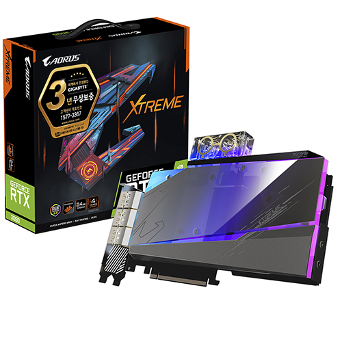 GIGABYTE AORUS 지포스 RTX 3090 XTREME 워터블럭 D6X 24GB 제이씨현
