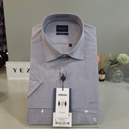 예작 신축성이 좋은 스판 슬림 반팔셔츠 YJEMBS256-GY_BP_BP_이미지