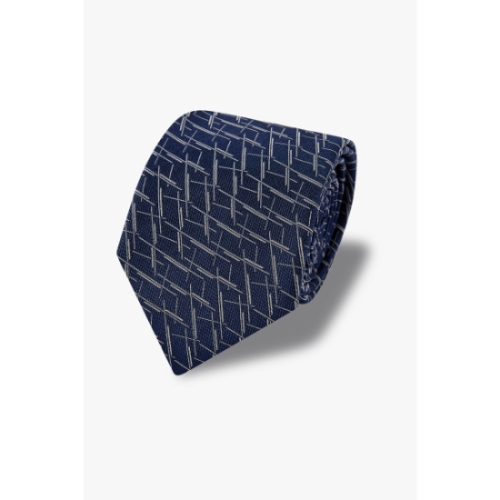 남성 슬래시 패턴 네이비 실크 타이 A515351005