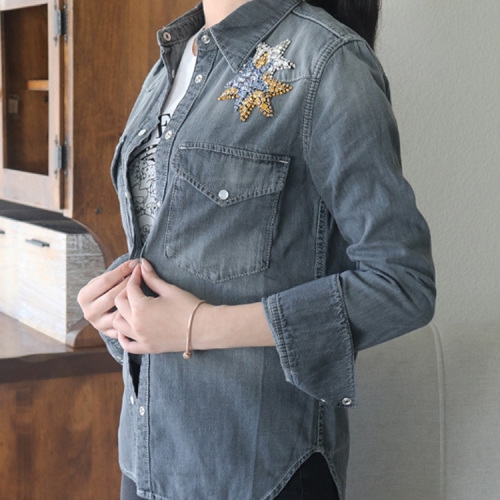 쟈딕앤볼테르 델마 데님 셔츠 SJCA0501F 그레이 Thelma Denim Shirts