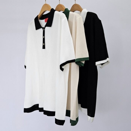 나야홍 빅사이즈카라티 S219L506 딜리카라배색라인니트티 RM