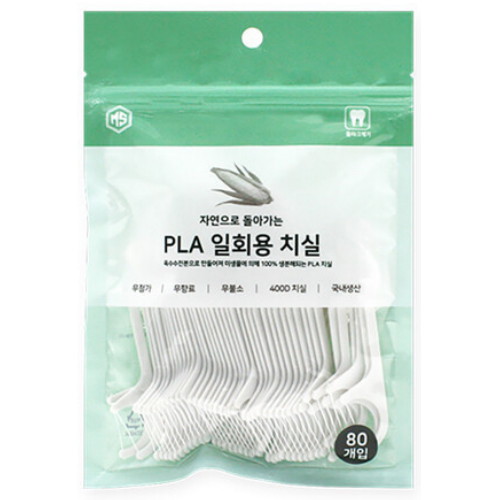 엠에스 엠에스 PLA 일회용 치실 80개 (4개)_이미지