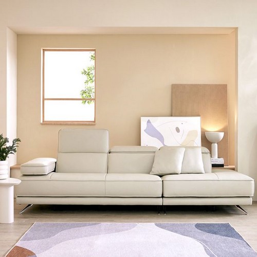 자코모 카르마 기능성 럭스 이태리 천연통가죽 소파 4인용 (스툴별도)