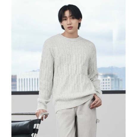 마인드브릿지 뱀뱀 YOUTH두굿에어얀케이블세미오버니트 YOUTHDoogoodAeyan Cable MXKT7150_이미지