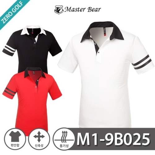  마스터베어 MASTER BEAR  이선 포인트 카라 반팔티셔츠 Model No_M1-9B025