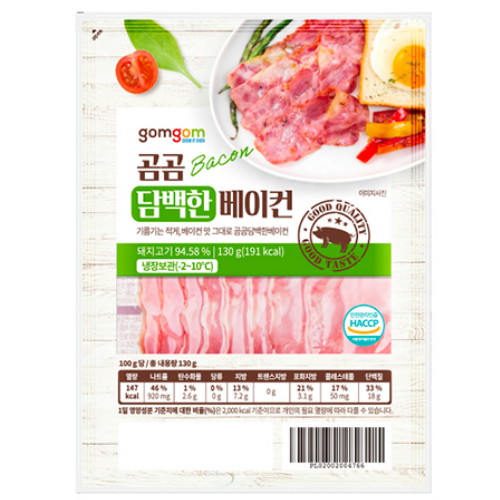 곰곰 담백한 베이컨 130g (3개)_이미지