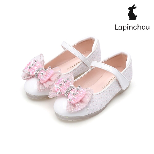 트래드후스 LAPINCHOU 라팡슈 엘레나 두스 메리제인 화이트 스팽글 LPLMK5N1WT 키즈구두 여아구두 LED구두