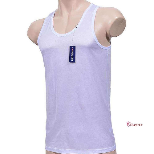 남성 우수한 광택 런닝 부드러운 백색 터치감 100수opq548