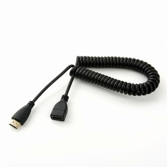라이트컴 COMS HDMI Ver 1.4 (M/F) 연장 스프링 케이블 (NT648, 0.3m)_이미지