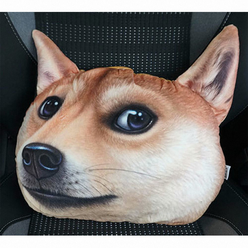 X-DOLLS DOGE 3D 시바견 차량용 목쿠션 (2개)_이미지