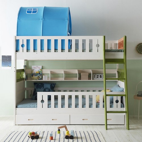 타미 2층침대+책꽂이+동굴텐트+하단서랍