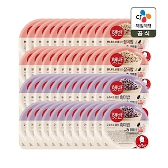 CJ제일제당 <b>햇반</b> 잡곡밥 <b>210g</b> <b>24개</b> + 흑미밥 <b>210g</b> <b>24개</b>