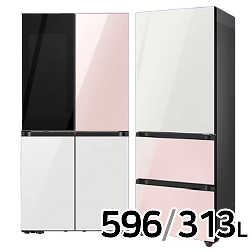 삼성전자 비스포크 키친핏 글램 RF60DB9342 + RQ33DB74C1AP (핑크+화이트)_이미지