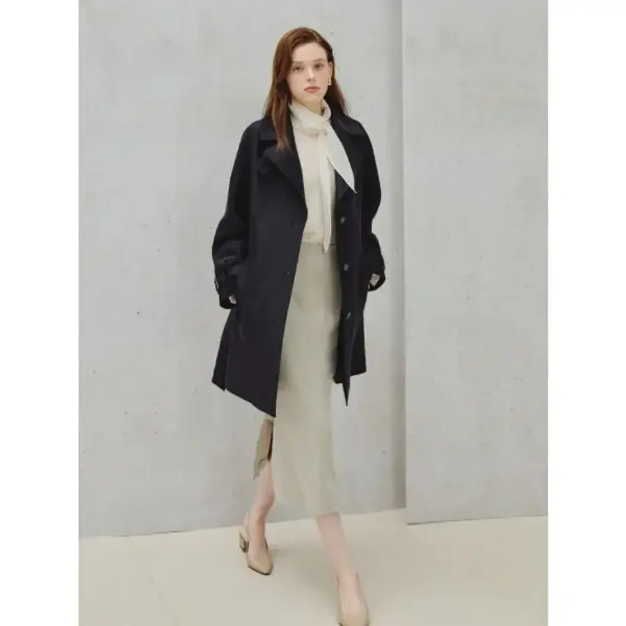 클래식 벨티드 트렌치 하프 코트 CS3A0TC211