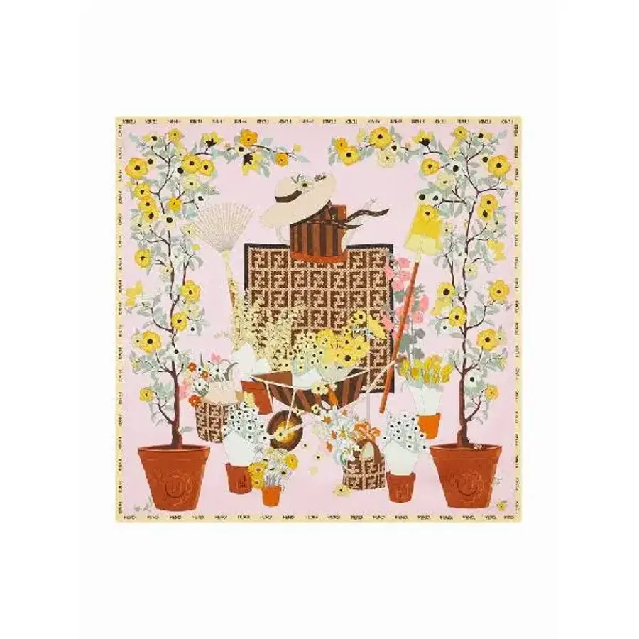 ��� FXT091/B01T F1WO0 ROSA+MULTICOL GARDENING SCARF IN SILK