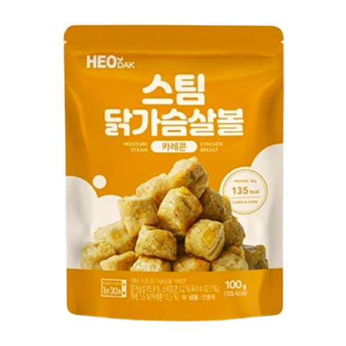 허닭  스팀 닭가슴살볼 카레콘 100g [1개] 상품이미지