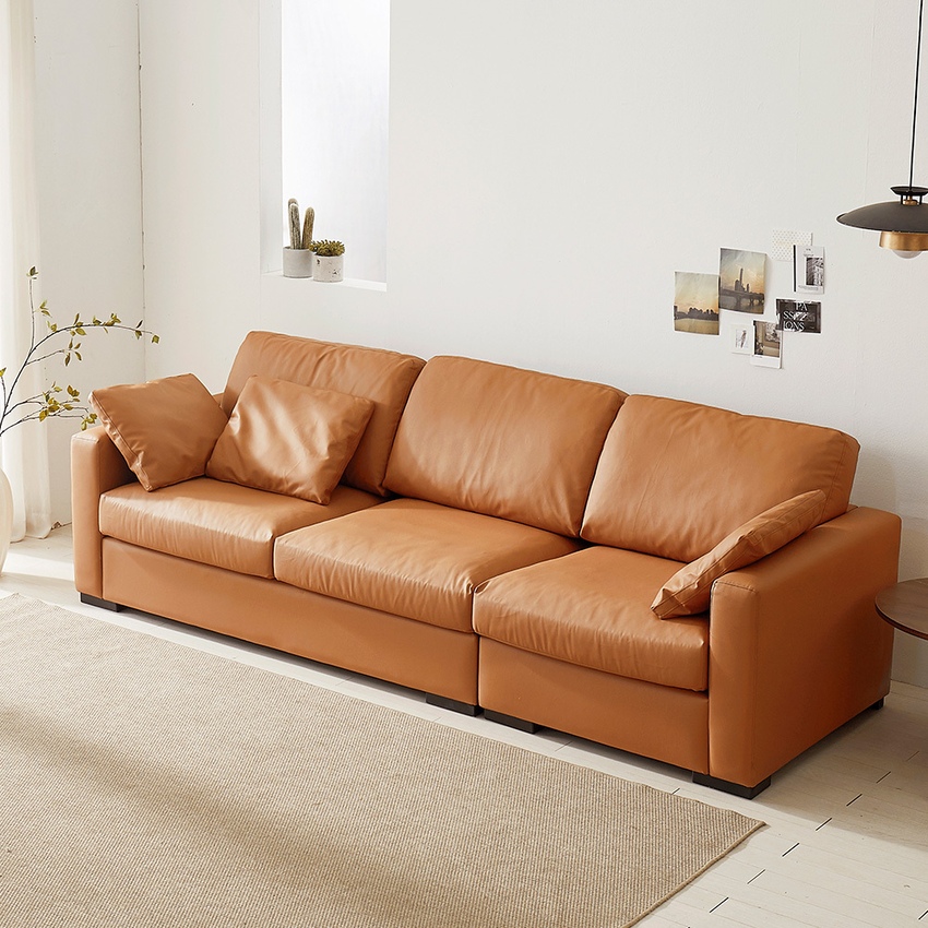 카미 구스페더 가죽 소파 4인용