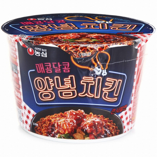 농심 매콤달콤 양념치킨 큰사발면 122g (16개)_이미지