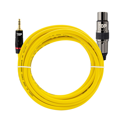 탑라인에이치디 HDTOP 3.5mm 스테레오 to XLR MF 옐로우 케이블 (2m, HT-TP2254)_이미지