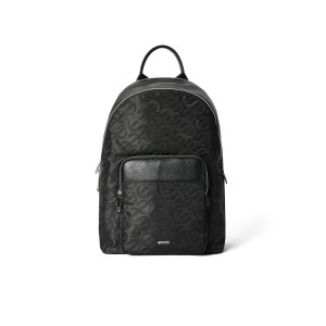 에코 라지 라운드 백팩 블랙 자카드 웨이브 가죽 대형 원형 백팩 112774