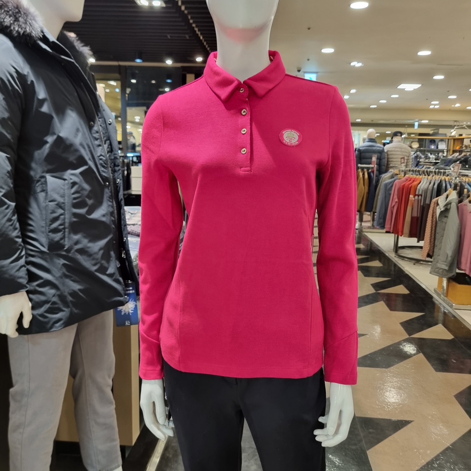 마코 사이바뒤판세로스트라이프 배색 제에리티셔츠 MLW4TS03