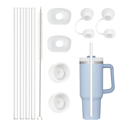 스탠리 호환 누수방지 방수캡 트라이탄 빨대 세척솔 세트_이미지