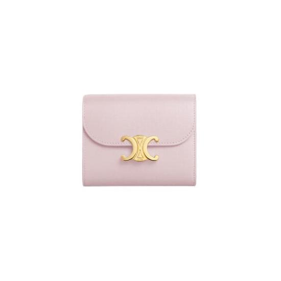 셀린느 샤이니 카프스킨 트리옹프 스몰 플랩 월렛 파스텔 핑크 10D783DPV-24PP